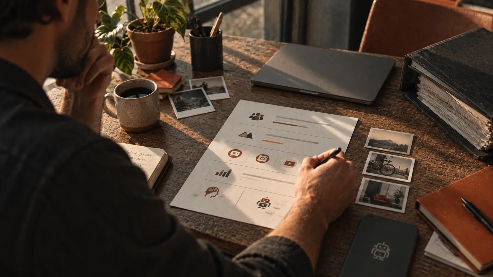 Illustration showing how to write a marketing plan using a simple one-page document instead of a long binder